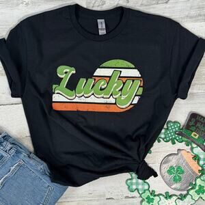 St. Patrick’s Day Lucky Black Womens X-Large T-Shirt
